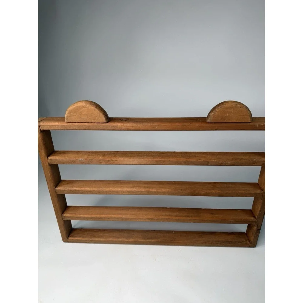 Vintage Wooden 4 Tier Nursery Wall Shelf Kids Room Book Display Shelf